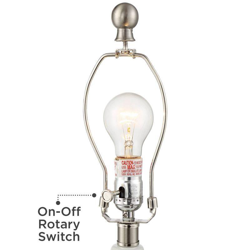 360 Lighting Dobbs Modern Mid Century Accent Table Lamp 22 1/2" High White Glaze Geometric Ceramic Oval Shade for Bedroom Living Room Bedside Office