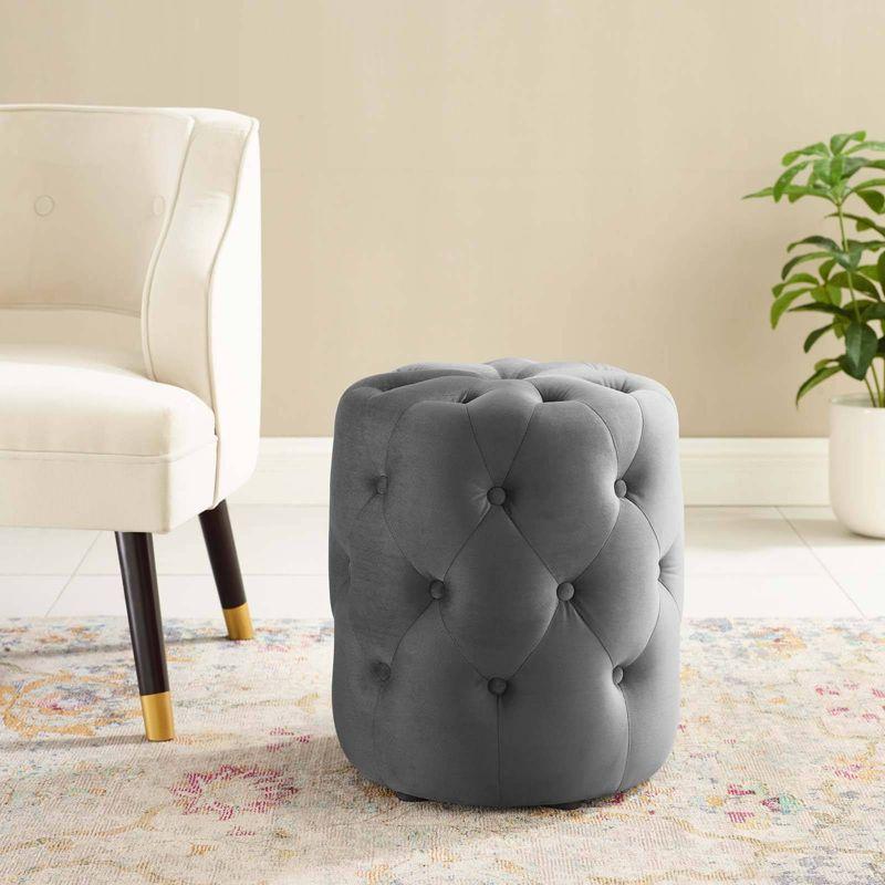 Modway Amour Tufted Button Round Performance Velvet Ottoman