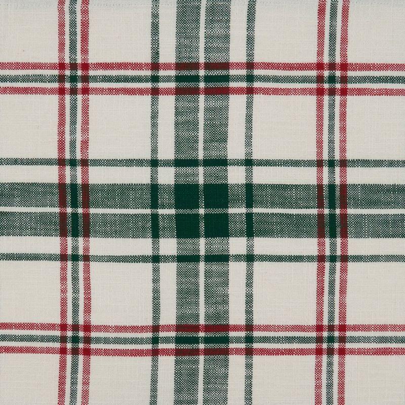 Saro Lifestyle Plaid Placemat, 14"x20" Oblong, White/Green (Set of 4)