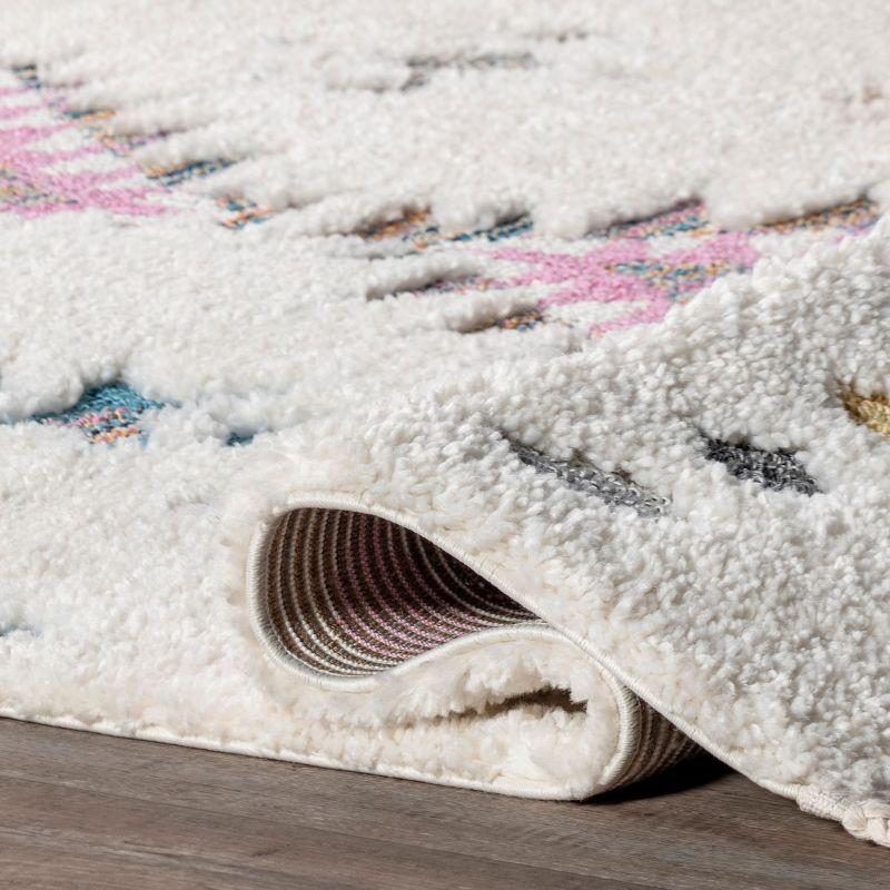 Nuloom Jocelyn Diamond 10x14 Shag Indoor Area Rug for Living Room Bedroom Dining Room Nursery, Off White/Ivory