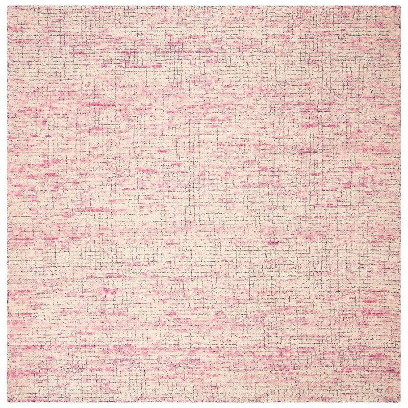 Abstract ABT473 Hand Tufted Area Rug - Ivory/Pink - 6' X 6' Square - Safavieh.