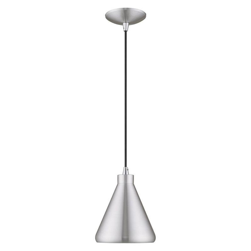 Livex Lighting Metal Shade 1 - Light Chandelier in  Brushed Aluminum