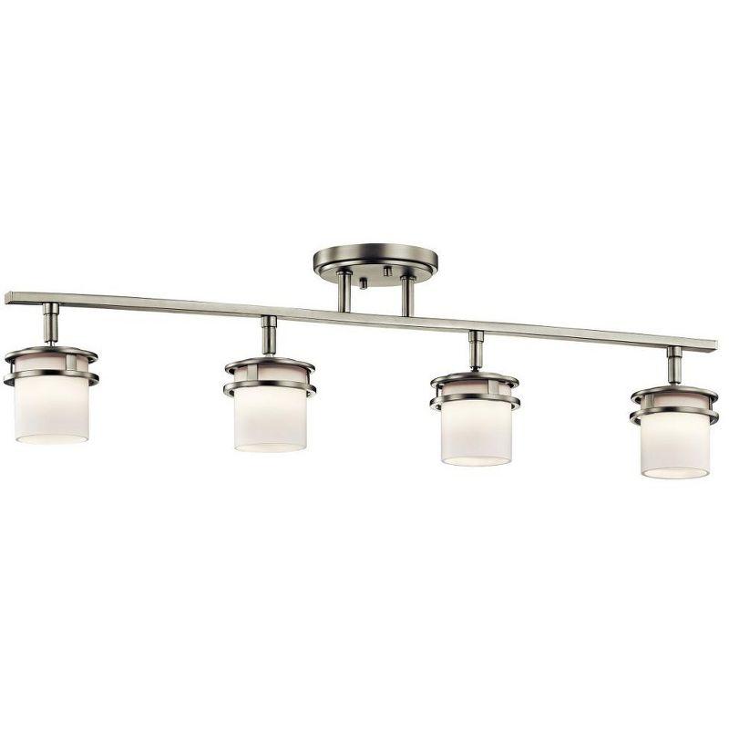 Hendrik 30" 4 Light Rail Light with Satin Etched Cased Opal Brushed Nickel