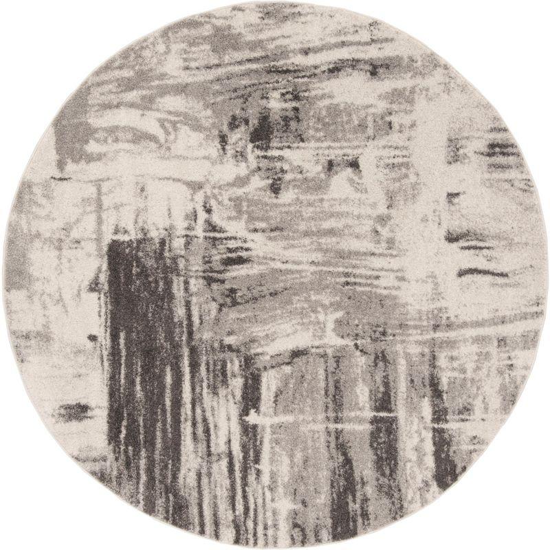 Adirondack ADR133 Machine Made Indoor Area Rug - Ivory/Grey - 7' Round - Safavieh