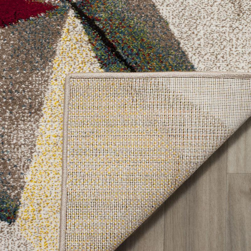 Porcello PRL6940 Power Loomed Indoor Runner Rug - 2'3"x6' - Light Grey/Orange - Safavieh
