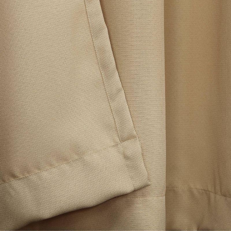2pc 56"x24" No. 918 Semi-Sheer Montego Casual Textured Grommet Kitchen Curtain Tier Pair Taupe: 24 Inch Kitchen Window Curtains