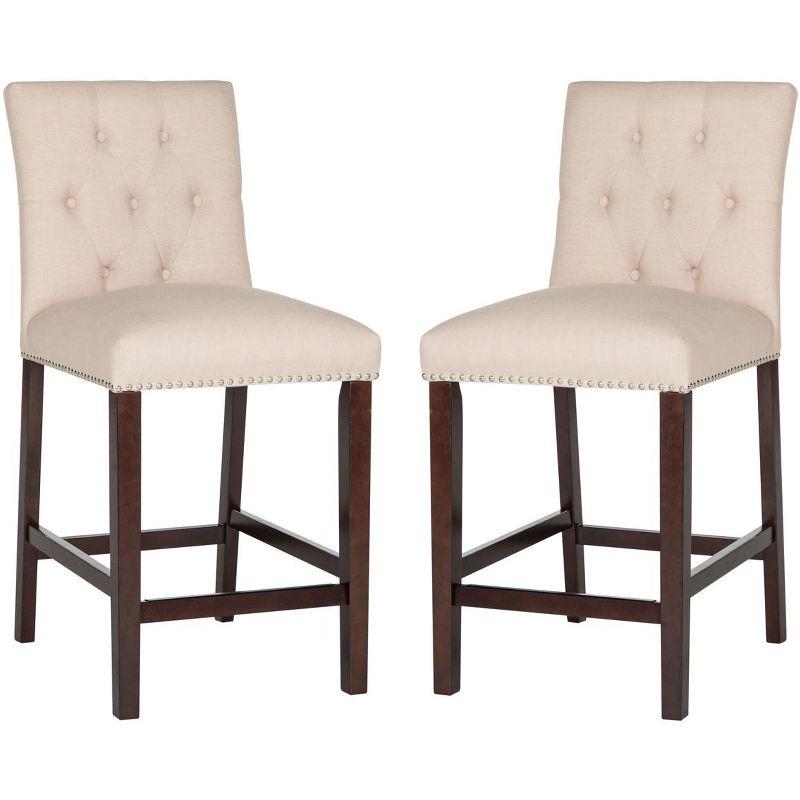 Norah Counter Stool (Set of 2) - FOX6209 - Beige - Safavieh Couture