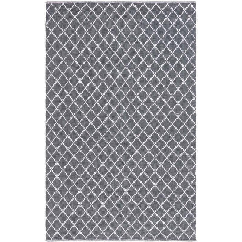 Montauk Dark Grey and Ivory Handwoven Cotton Area Rug