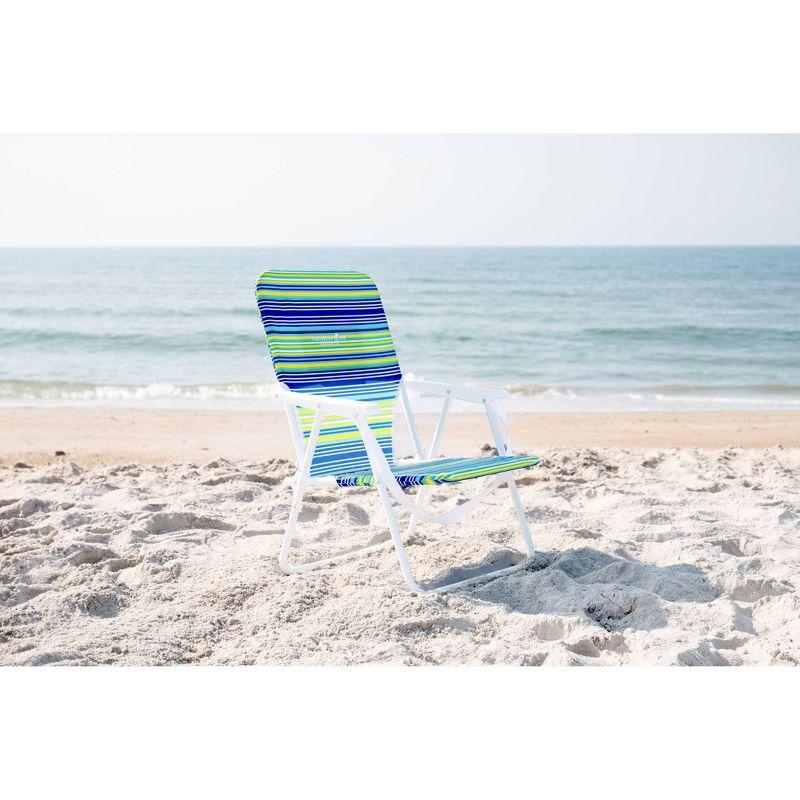 Caribbean Joe Folding Outdoor Portable Beach Chair - Blue/Yellow Stripes