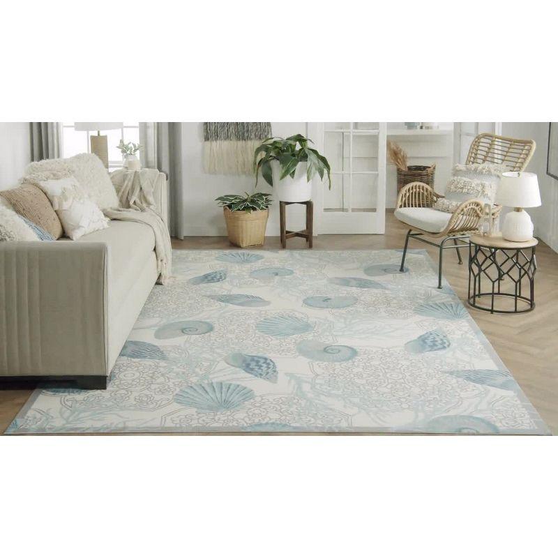 Wav01/Sun & Shade Nature Outdoor Light Blue Area Rug