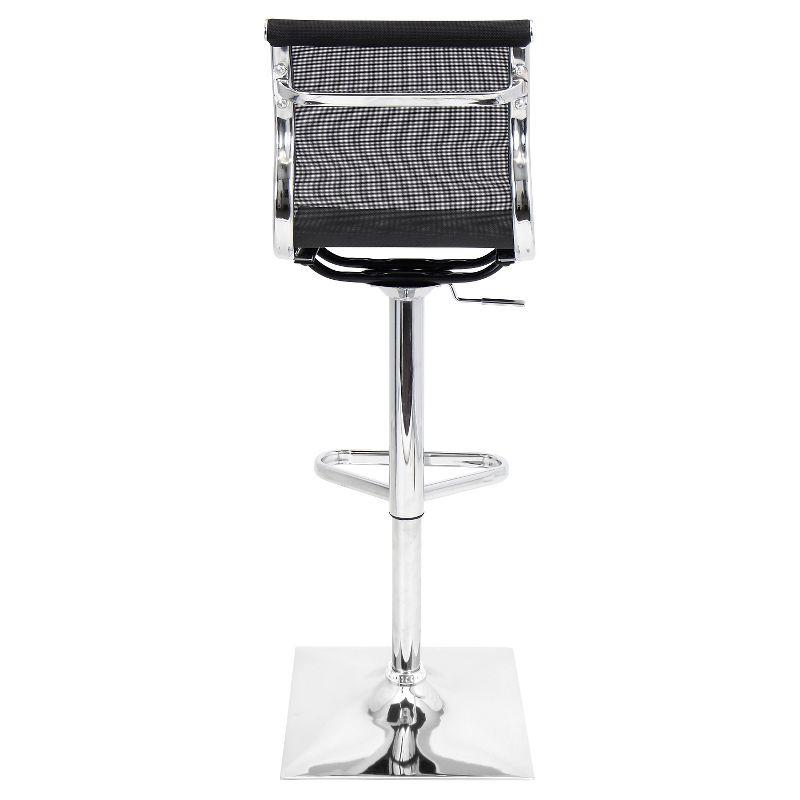 LumiSource Mirage 33.25" Barstool Metal/Black: Adjustable, Swivel, Low Back, Modern Design