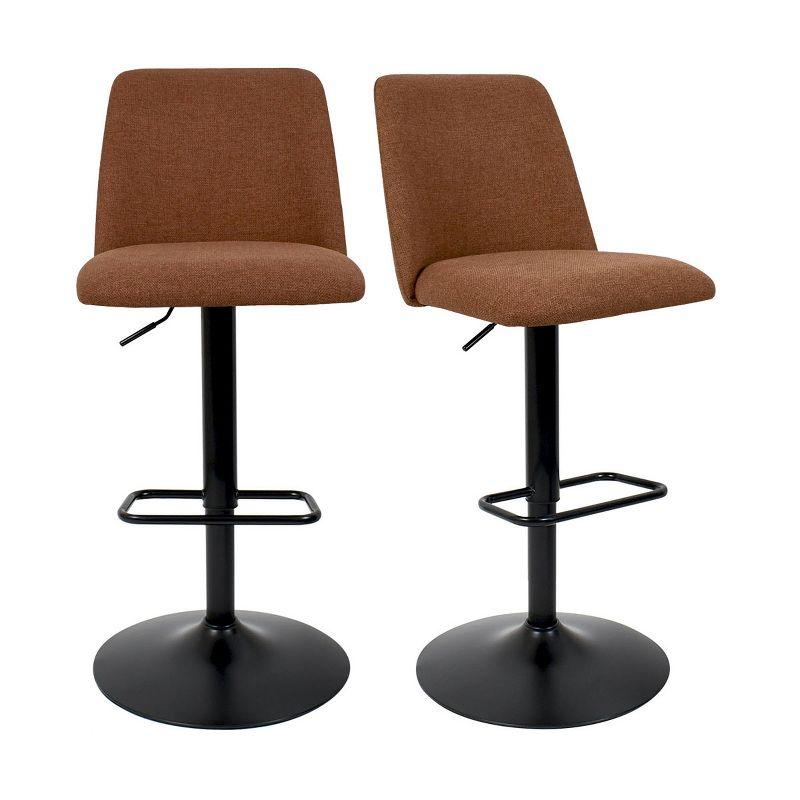 24"-33" Bruno Upholstered Swivel Adjustable Height Barstools (Set of 2) -Maison Boucle