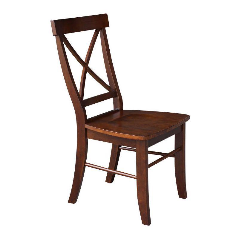 Set of 2 X Back Chairs with Solid Wood - International Concepts