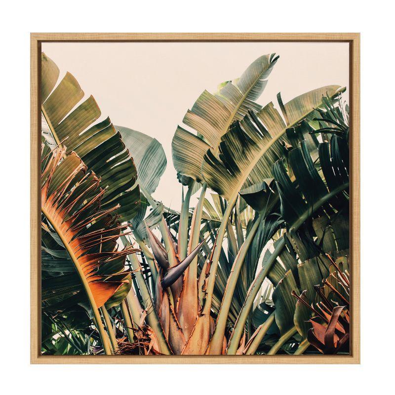 Kate & Laurel All Things Decor 22"x22" Sylvie Hue 2 Wall Art by Alicia Bock Natural: Tropical Botanical Print, Framed Canvas