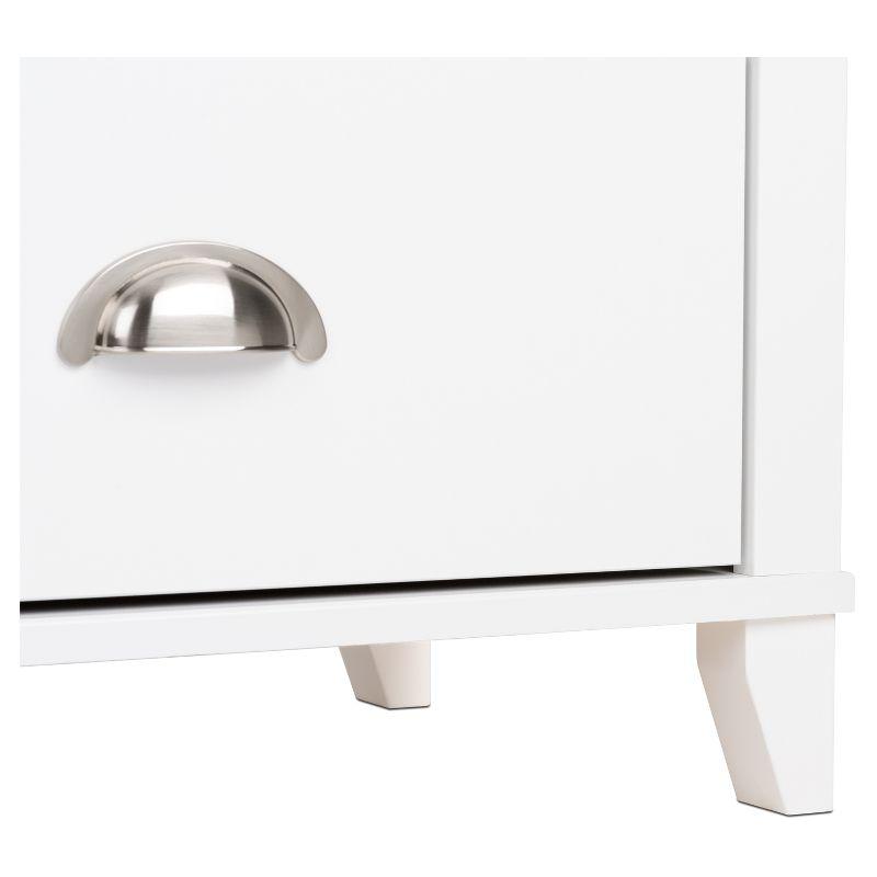 White Tall 2-Drawer Nightstand with Open Cubby