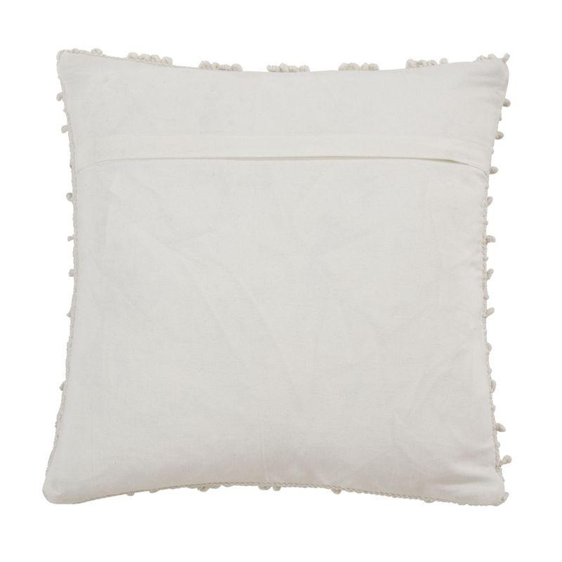 Ivory Textured Cotton Nubby Design Throw Pillow 20" x 20"