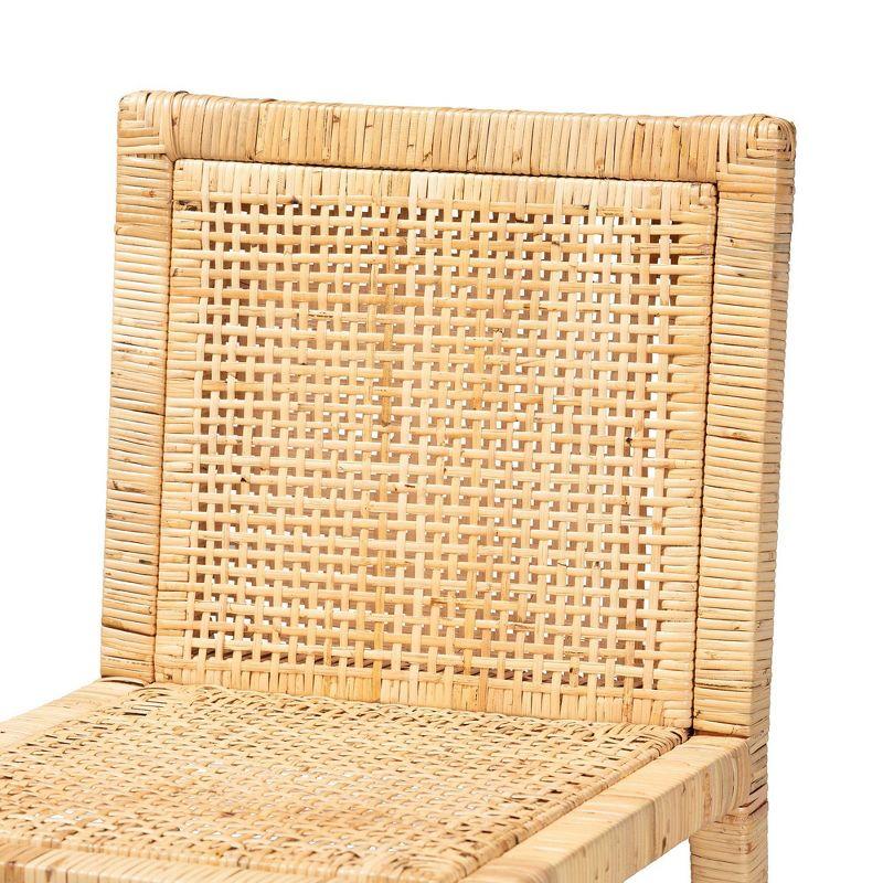 Sofia Wood and Rattan Counter Height Barstool Natural - bali & pari