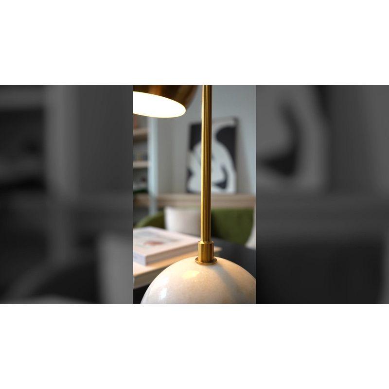 JONATHAN Y Stephen 23.5" Metal/Marble LED Table Lamp, Brass Gold/White
