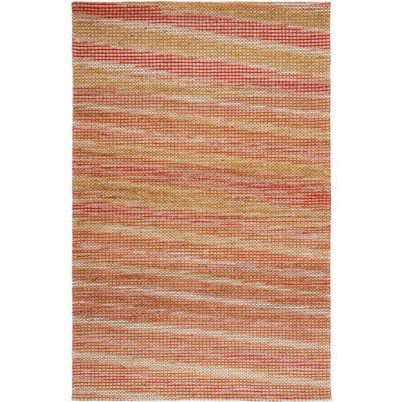 Marbella Red Flat Woven Handmade Wool Rug, 5x8 Feet