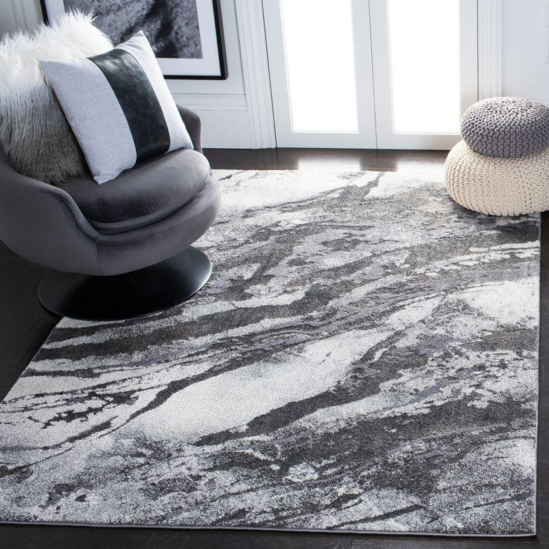 Pacific PFC865 Power Loomed Indoor Accent Rug - 4'5"x6'5" - Dark Grey/Light Grey - Safavieh