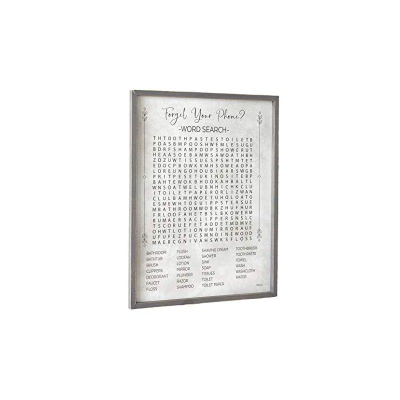 The Lakeside Collection Funny Bathroom Wall Art - Word Search