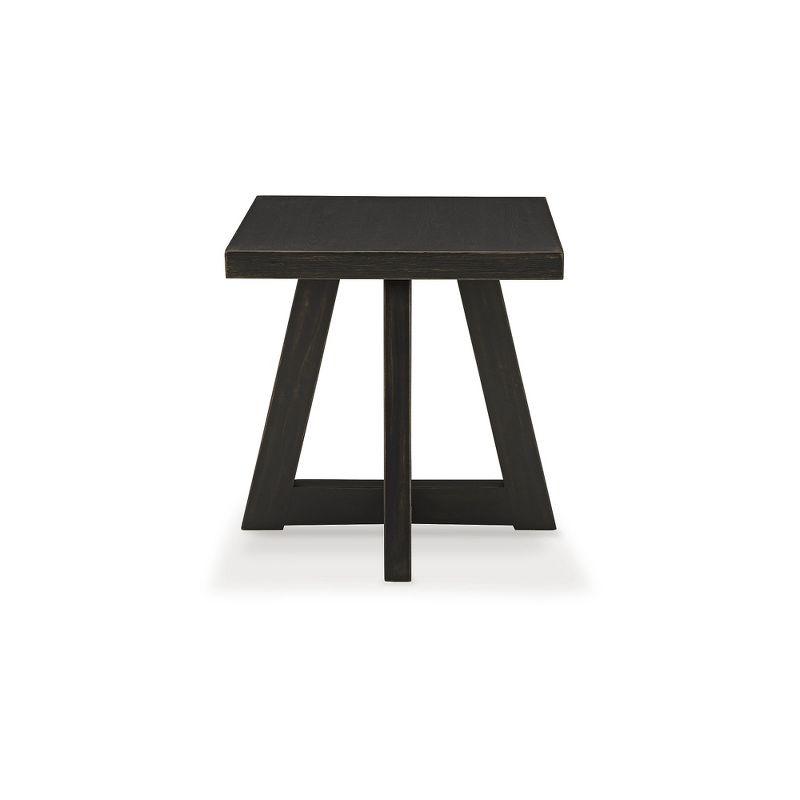 Black Square Contemporary Wood End Table