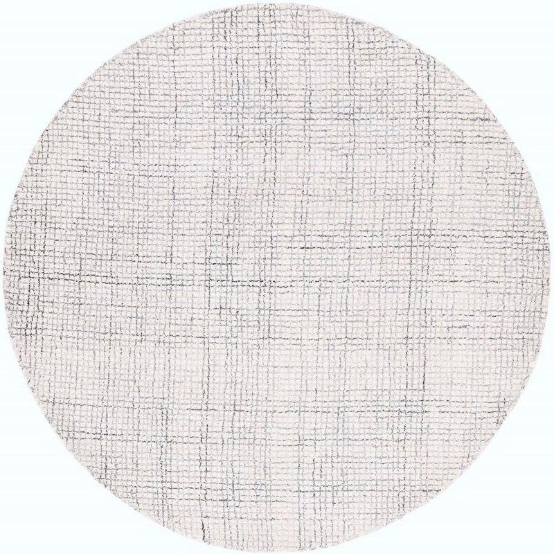 Abstract ABT470 Handmade Indoor Area Rug - Ivory/Grey - 6' Round - Safavieh