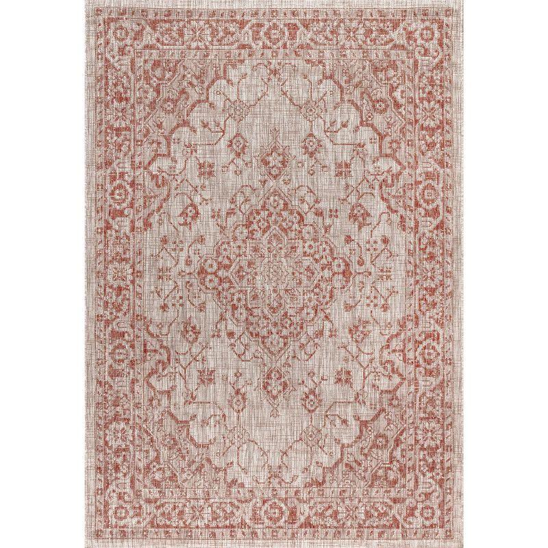 Rozetta Boho Medallion Textured Weave Indoor/Outdoor Area Rug  - JONATHAN Y