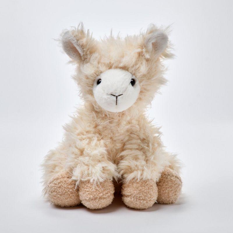 Bearington Fuzzy Plush Llama Off White Stuffed Animal, 11.5 Inches