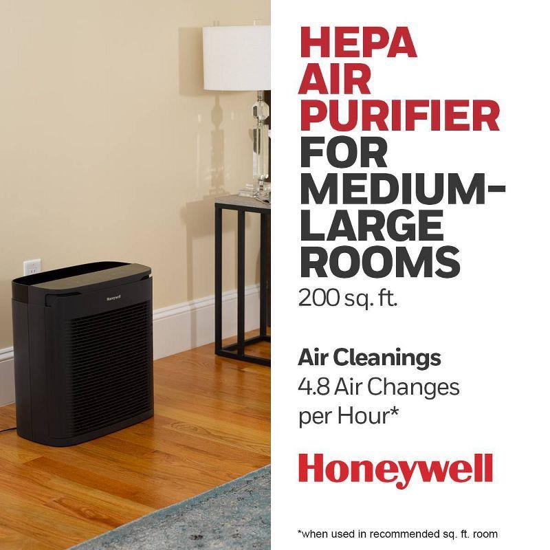 Honeywell Power Plus HEPA Air Purifier for Medium and Large Rooms Black: 4 Settings, 100-300 sq. ft., AHAM & Energy Star Certified