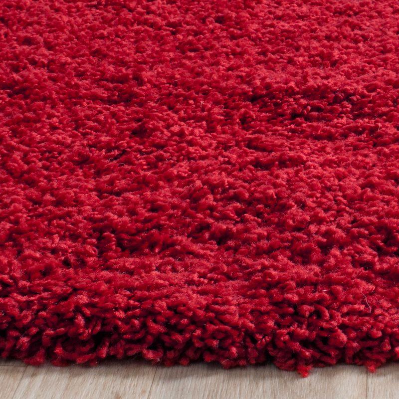 Cozy Crimson Shag 4' x 6' Rectangular Synthetic Area Rug