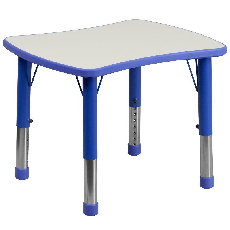 Blue Rectangular Adjustable Kids Activity Table with Laminate Top