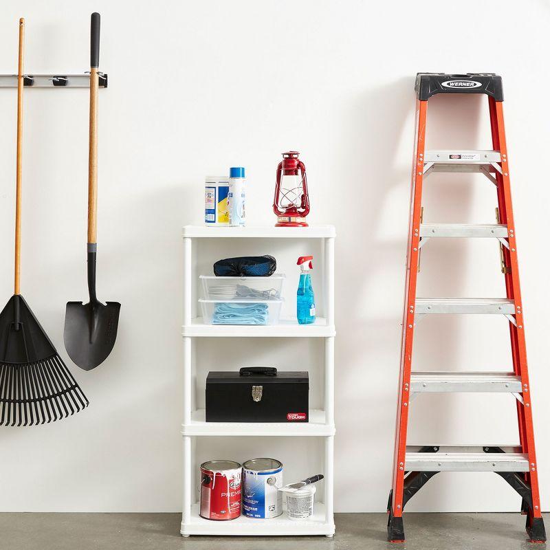 Gracious Living 4 Shelf Fixed Height Solid Light Duty Home Storage Unit