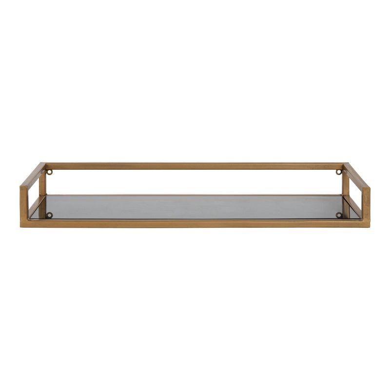 Elegant Gold and Black Glass Wall Display Shelf - 26.4" x 10.9"