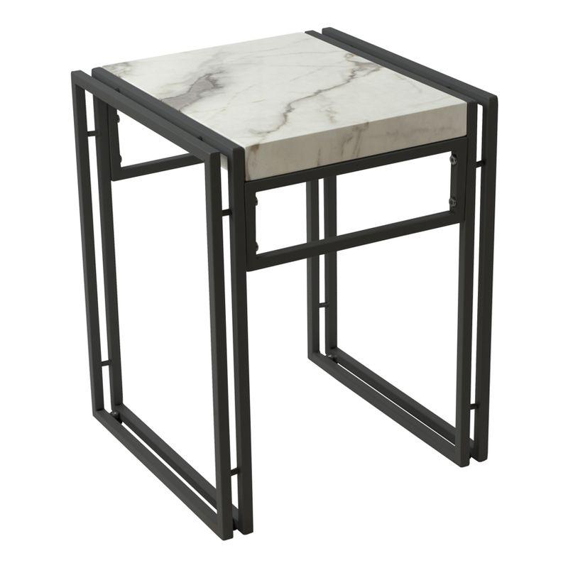 Urban Small Dining Table Set - Black with Faux Marble Top - Atlantic