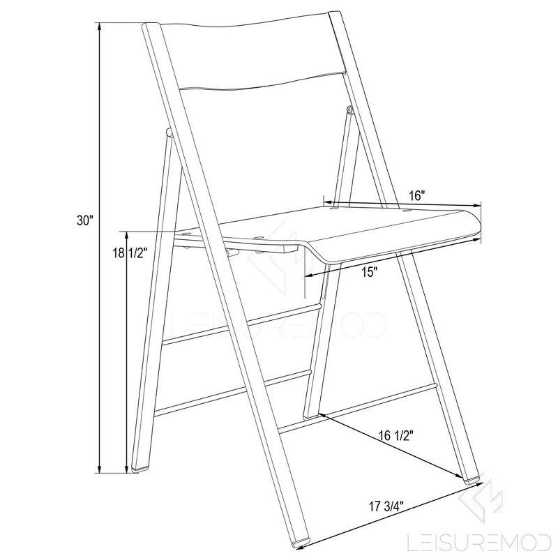 LeisureMod Menno Acrylic Folding Dining Chair with Iron Base