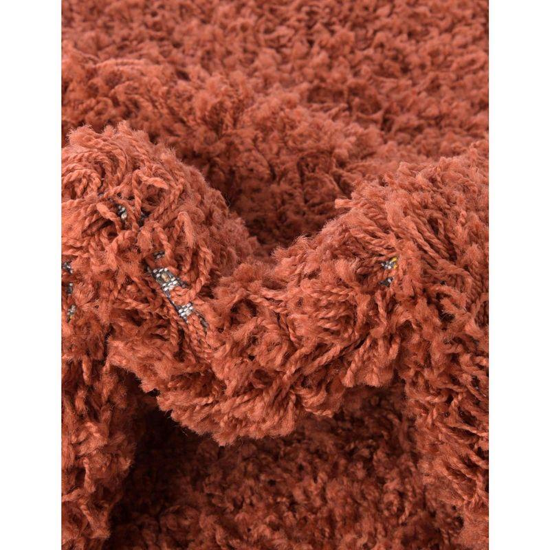 Unique Loom 8' 0 x 11' 0 Rectangle Solid Shag Terracotta Area Rug