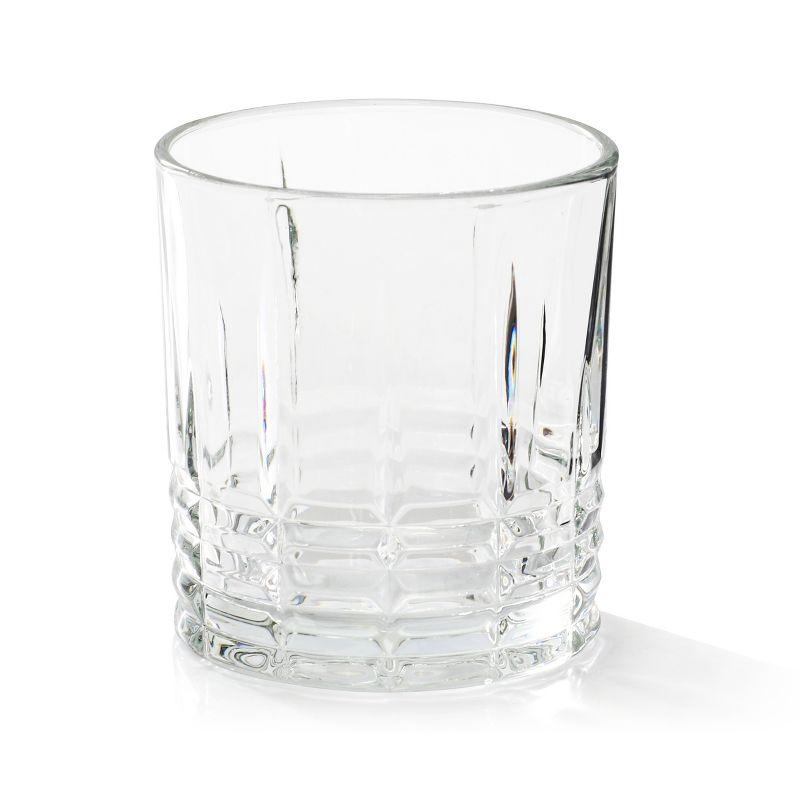 Calista Clear 11.5 Ounce Embossed Glass Tumbler Set, 4-Piece