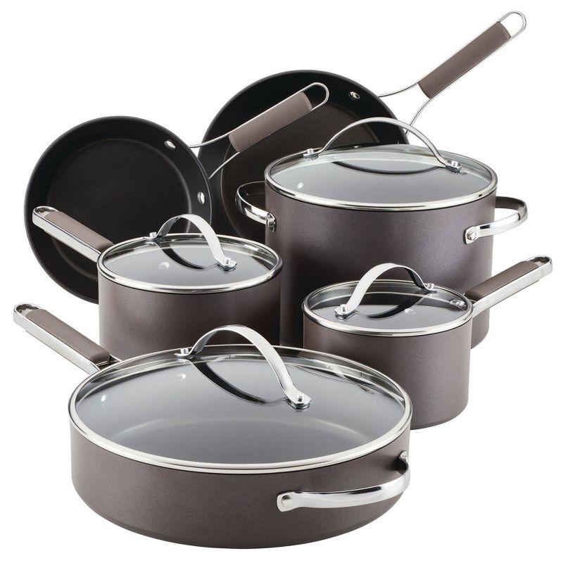 Charcoal Hard Anodized 10-Piece Nonstick Cookware Set