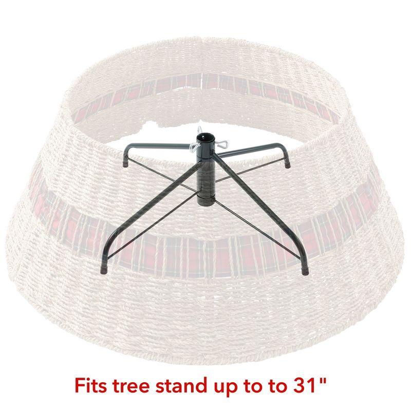 Casafield Woven Christmas Tree Collar with Ribbon and Cord Cutout