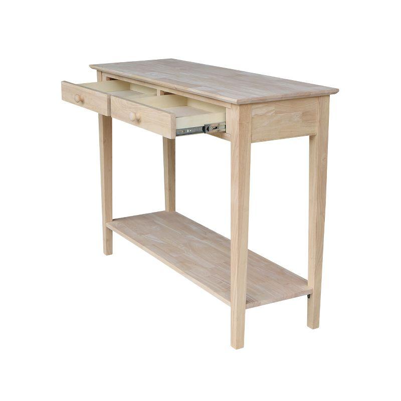 International Concepts Spencer Server-Wood: Hardwood Entryway Table with Drawers & Fixed Shelf