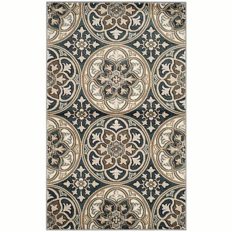Lyndhurst LNH341 Power Loomed Accent Rug - Slate Blue/Beige - 3'3"x5'3" - Safavieh
