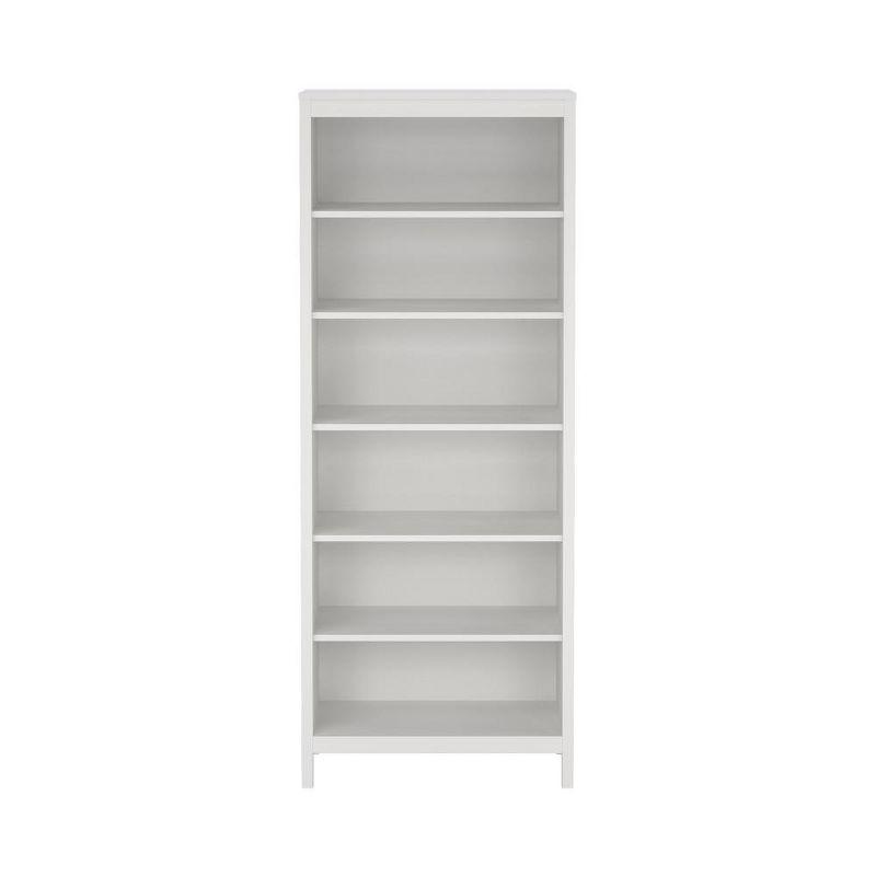 Madrid White Adjustable 6-Shelf Bookcase