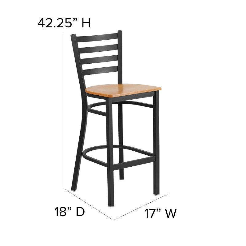 Flash Furniture Black Ladder Back Metal Restaurant Barstool