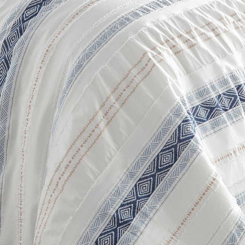 Pickford Full/Queen Cotton Comforter Set in Blue and Cream