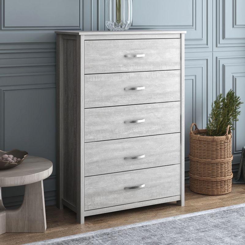 Galano Layton Dusty Gray Oak 5 Drawer 31.5 in. Wide Chest of Drawer (Sturdy, Effortless Assembly with Interlocking Drawers)