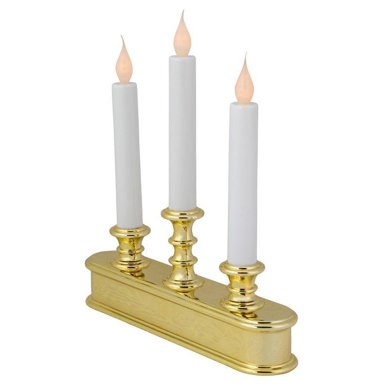 Northlight Seasonal 10" Pre-Lit LED White Lighted 3ct Candolier Christmas Candle Lamp | Wayfair