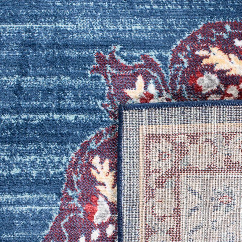 Brentwood BNT867 Power Loomed Indoor Area Rug - Navy/Burgundy - 5'x5' - Safavieh