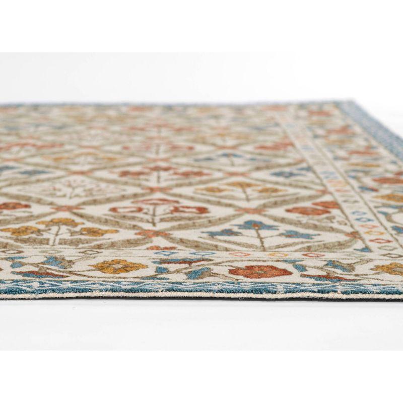 Momeni 5'x7'6" Cotswold Castle Combe Floral Handtufted Area Rug Blue: Wool, Medium Pile, Botanical Pattern, Indoor Use