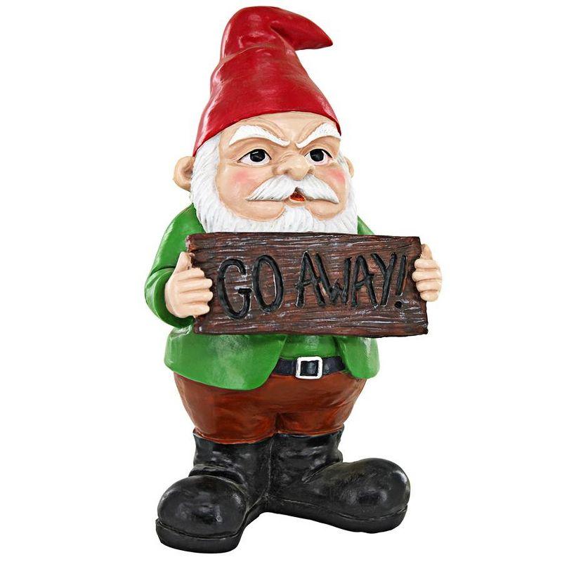 Go Away Sign Gnome Garden Statue